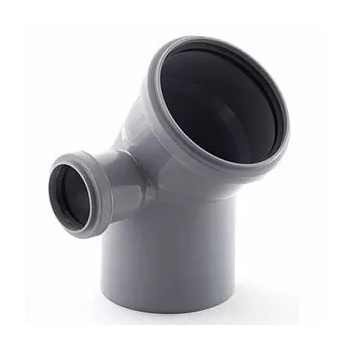 Отвод PP-H с выходом левый серый Дн 110х50х45гр б/нап в/к VALFEX 23111150